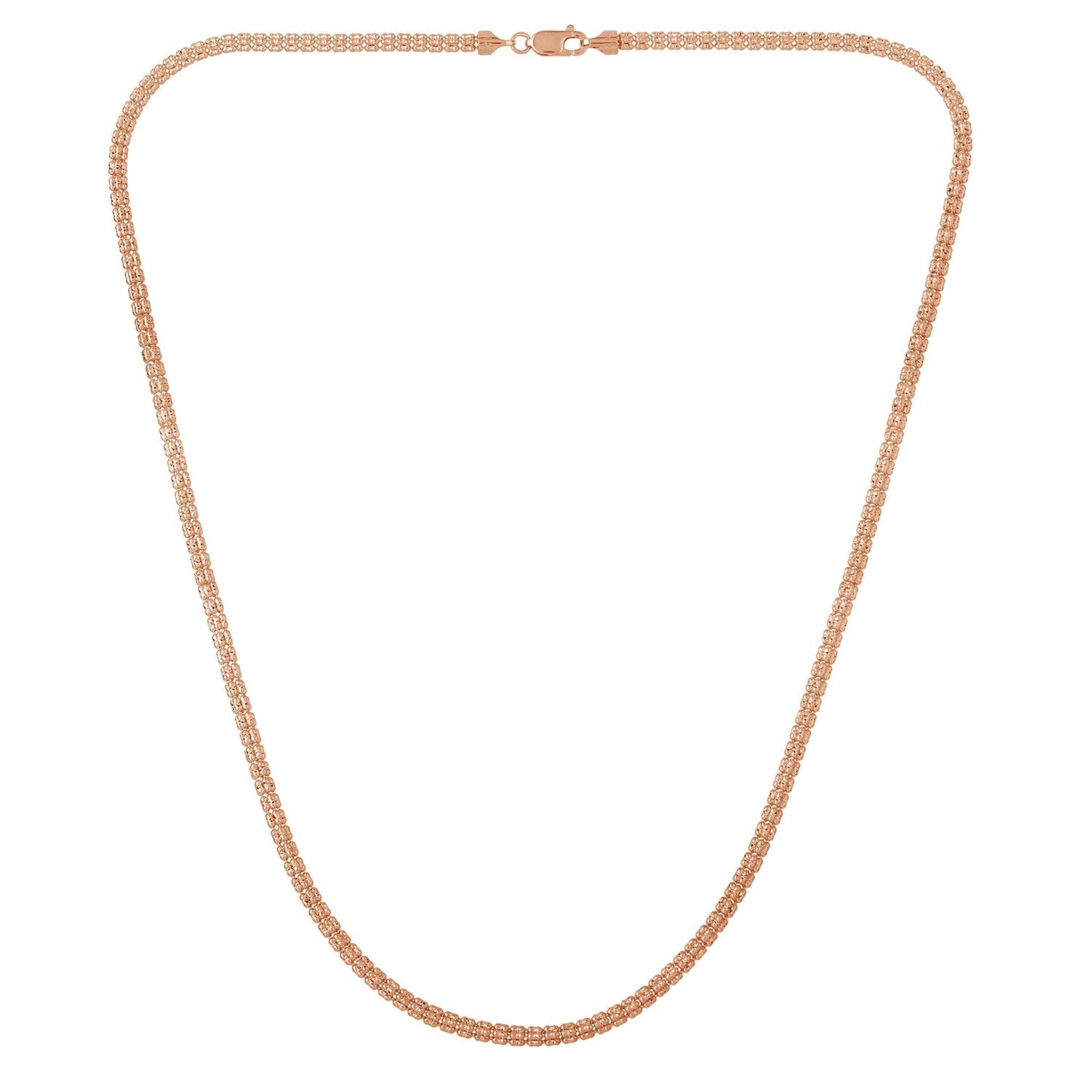 Chaîne Ice Barrel en or rose 14k - 3,10 mm