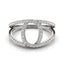 14k White Gold Diamond Loop Style Dual Band Ring