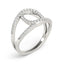 14k White Gold Diamond Loop Style Dual Band Ring