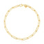 Pulsera de eslabones de papel con cuentas alternas de oro amarillo de 14k con alto pulido