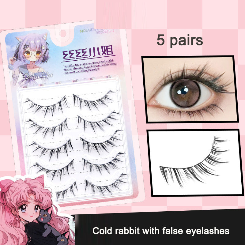 Sunflower Comics Pure Desire Eyelash Simulation Natural Thickening Large Segmented Trilogy False Eyelash Laziness - Korvel