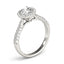 Bague de fiançailles en diamant halo en or blanc 14k avec bande pavée