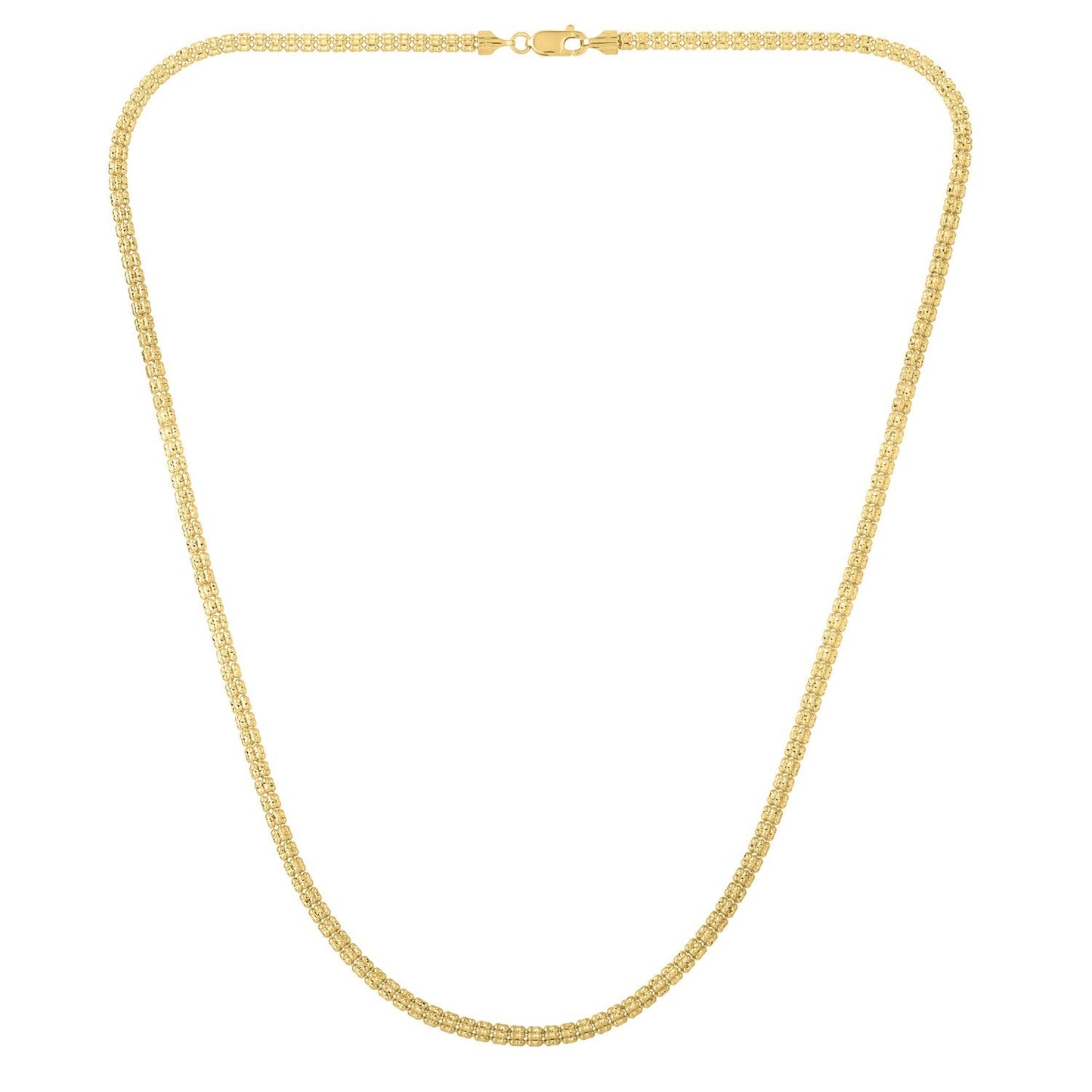 Chaîne Ice Barrel en or jaune 14 carats - 3,10 mm