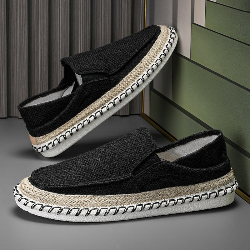 Fisherman Shoes Men's Breathable Cloth Shoes Hanfu Shoes Men's Casual Slip-On Loafers Driving Old Beijing Cloth Shoes - Korvel