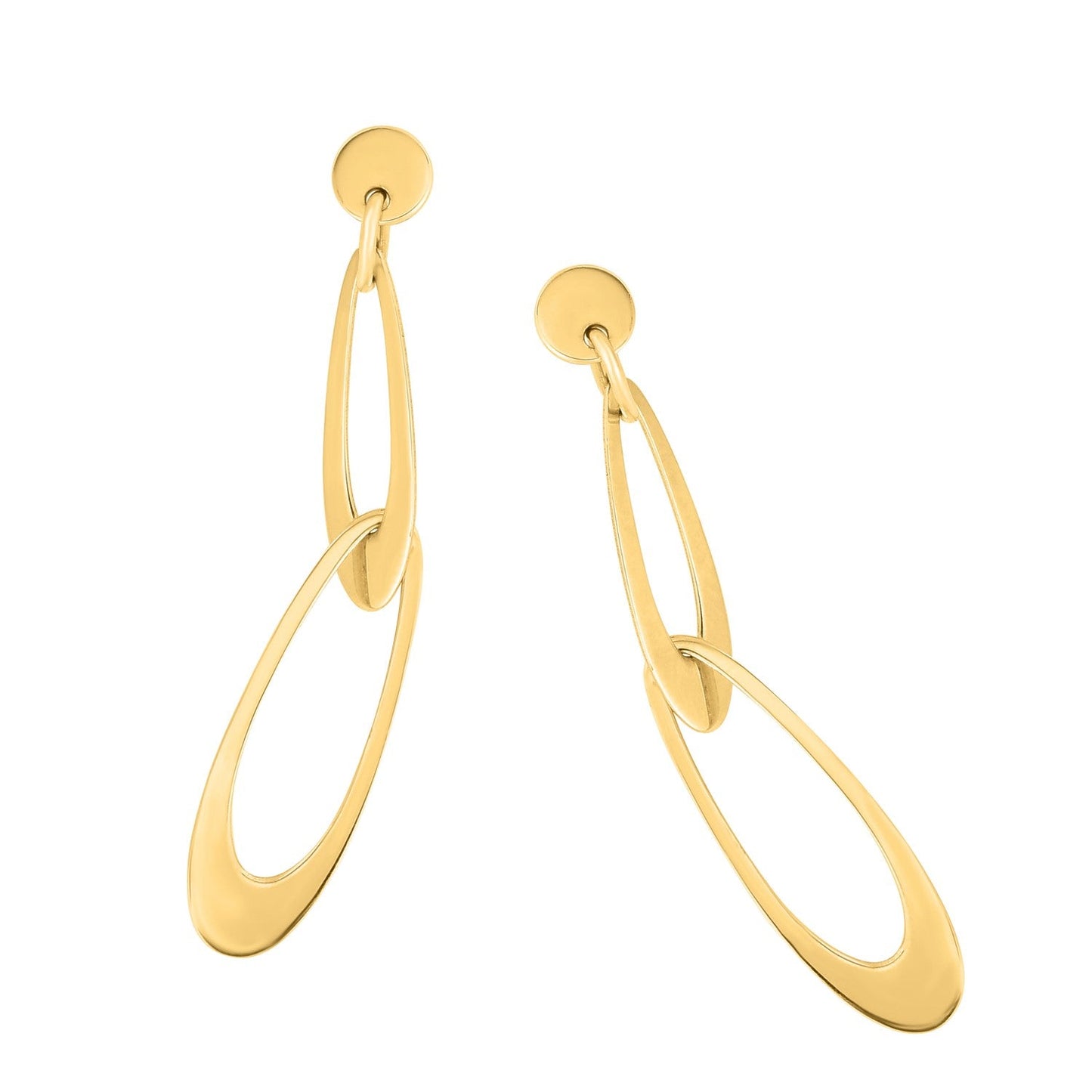 Pendientes Ovalados de Enlace Italiano en Oro Amarillo de 14k