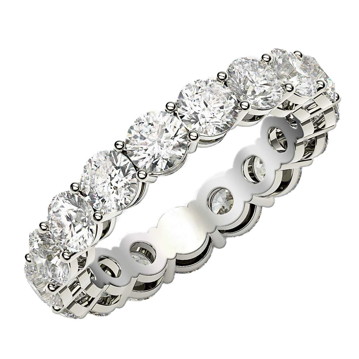 Bague Eternité en Diamant Lab Grown Taille Ronde en Or Blanc 14k