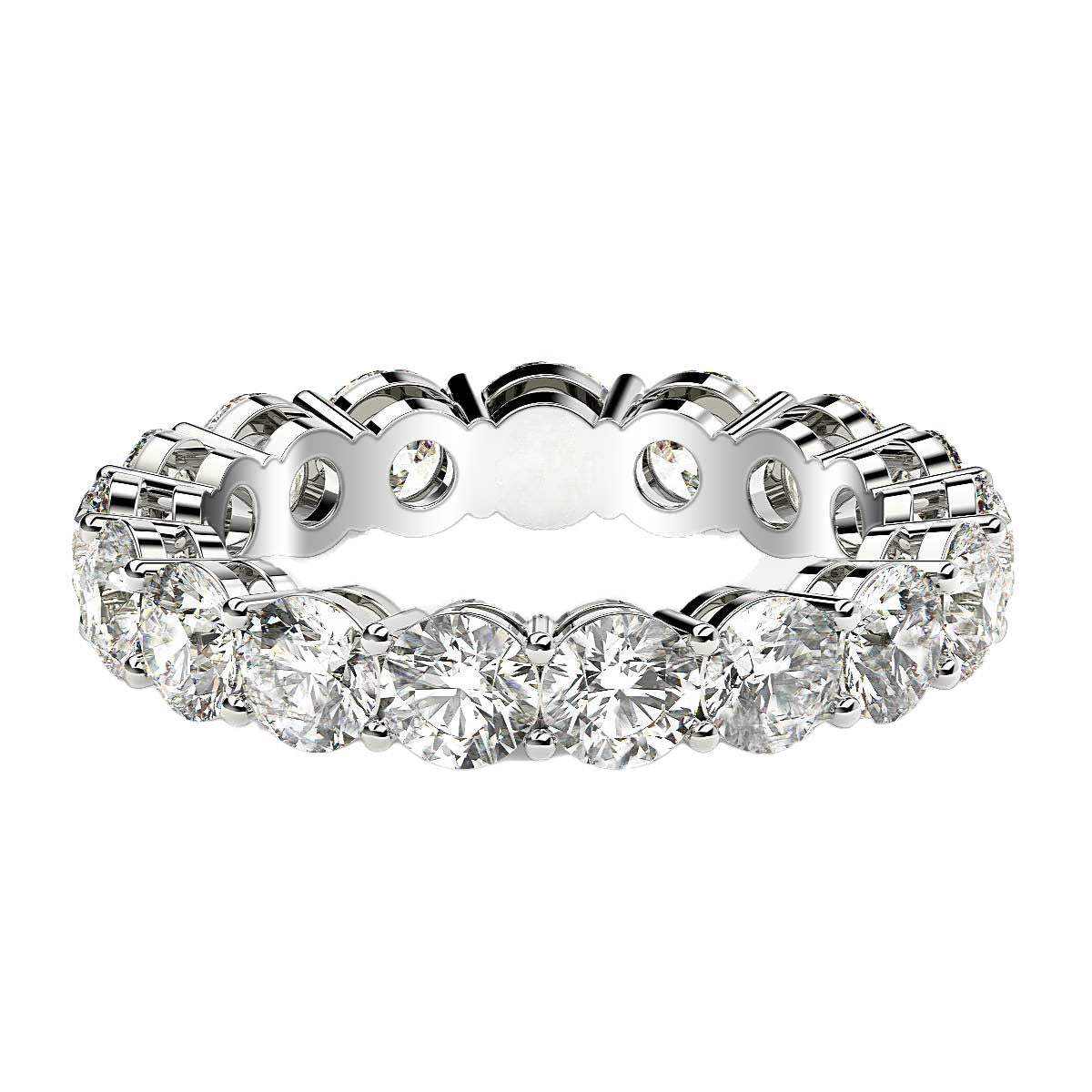 Bague Eternité en Diamant Lab Grown Taille Ronde en Or Blanc 14k