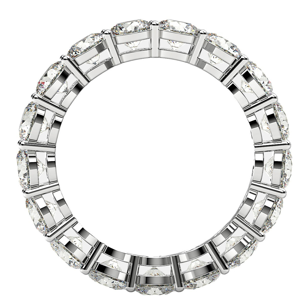 Bague Eternité en Diamant Lab Grown Taille Ronde en Or Blanc 14k