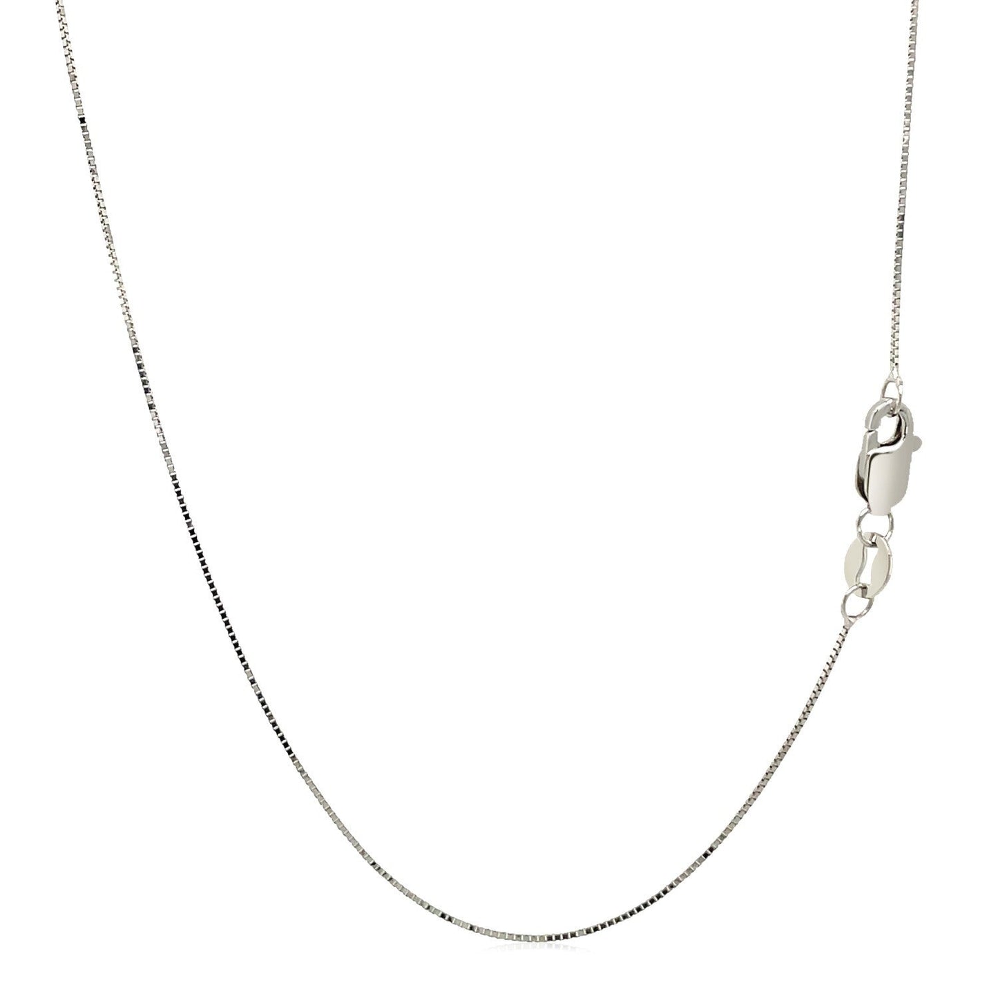 10k White Gold Classic Box Chain - 0.45 mm
