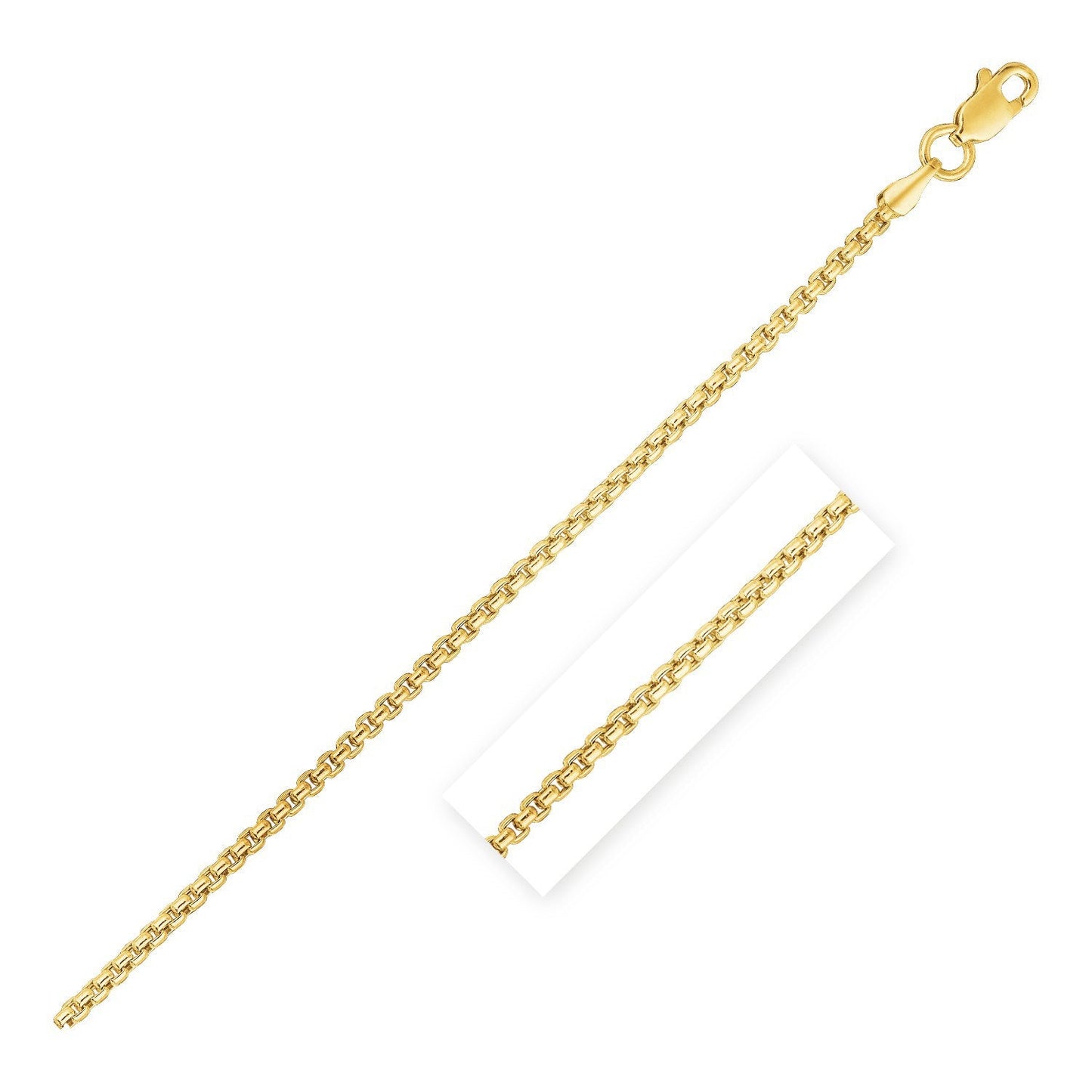 14k Yellow Gold Round Box Chain - 1.35 mm