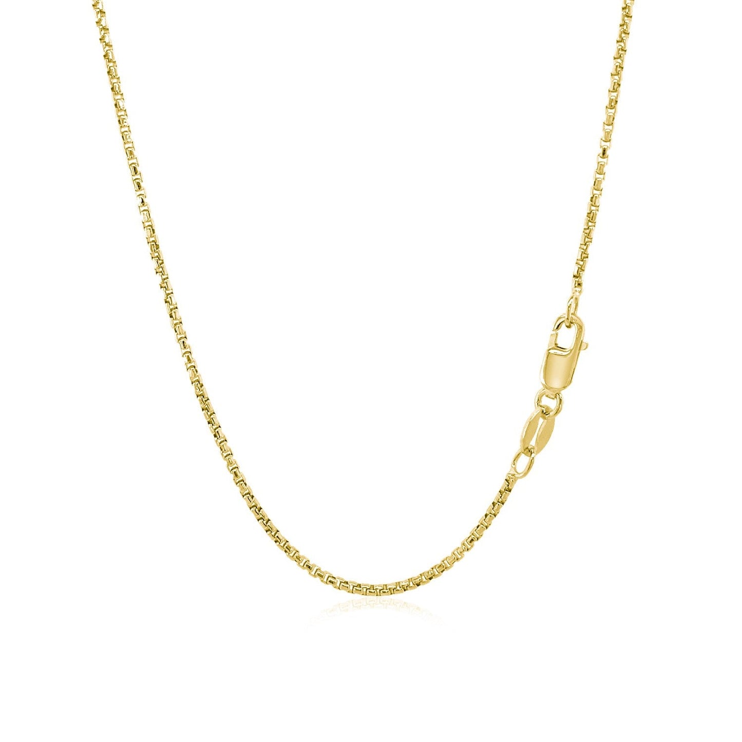 14k Yellow Gold Round Box Chain - 1.35 mm