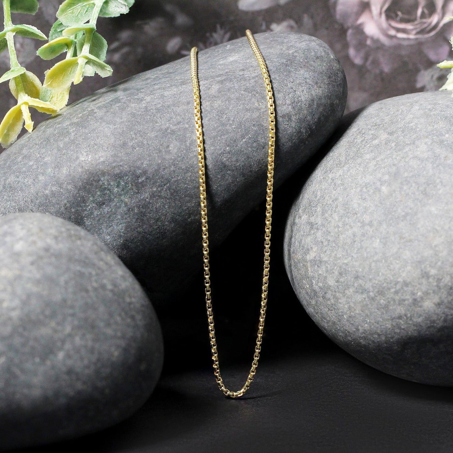 14k Yellow Gold Round Box Chain - 1.35 mm