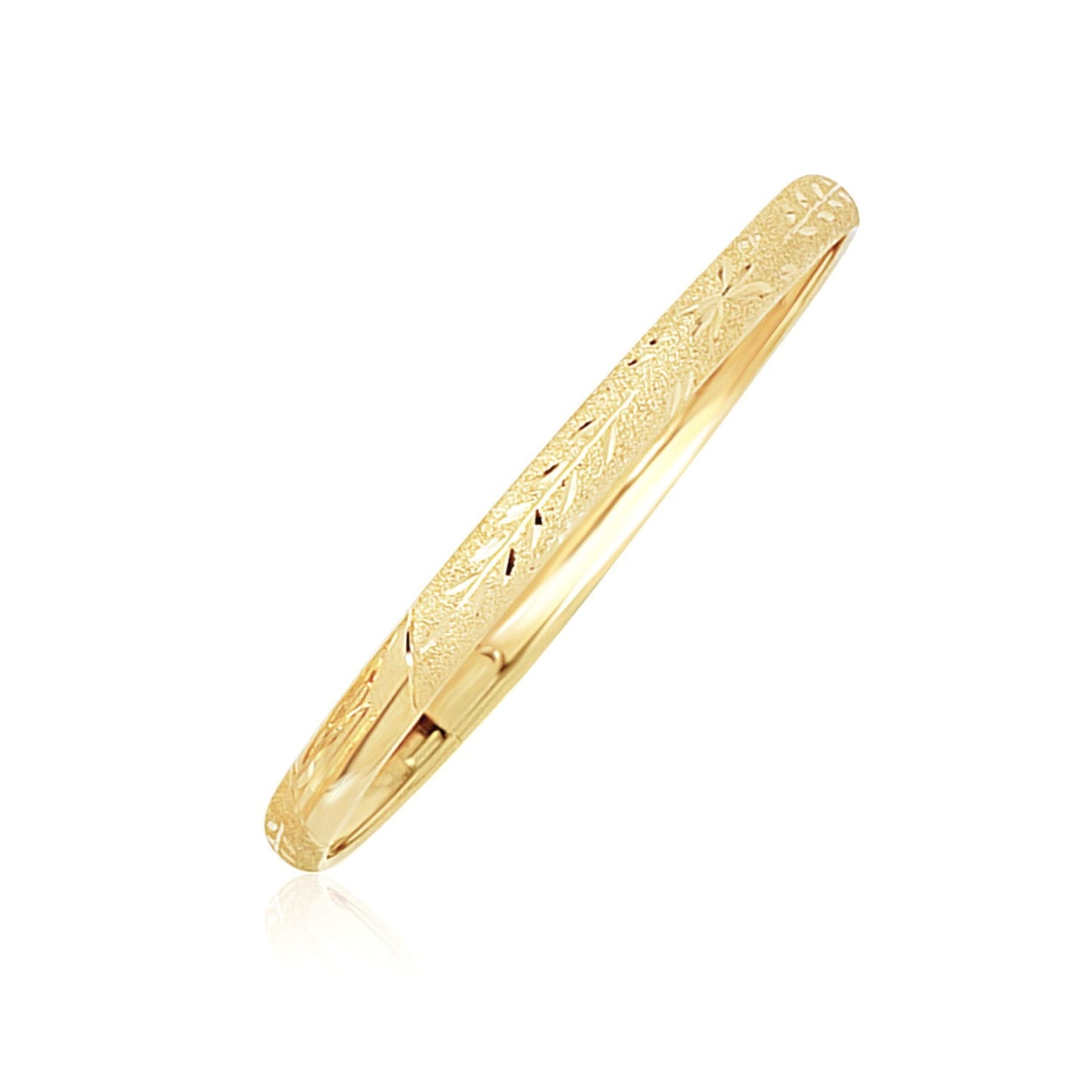 10k Yellow Gold Children's Diamond Cut Florentine Bangle