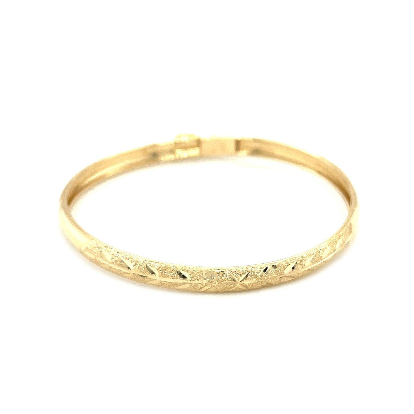 10k Yellow Gold Children's Diamond Cut Florentine Bangle
