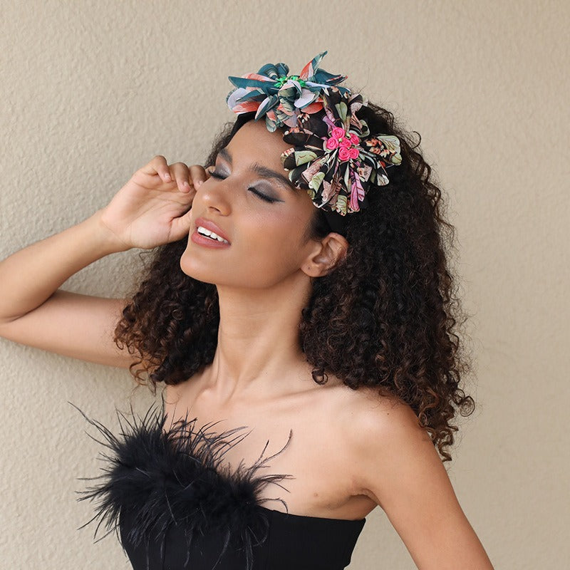 Fashionable handmade fabric flower headbands - Korvel