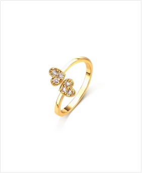 Brass 18k Gold Heart Ring