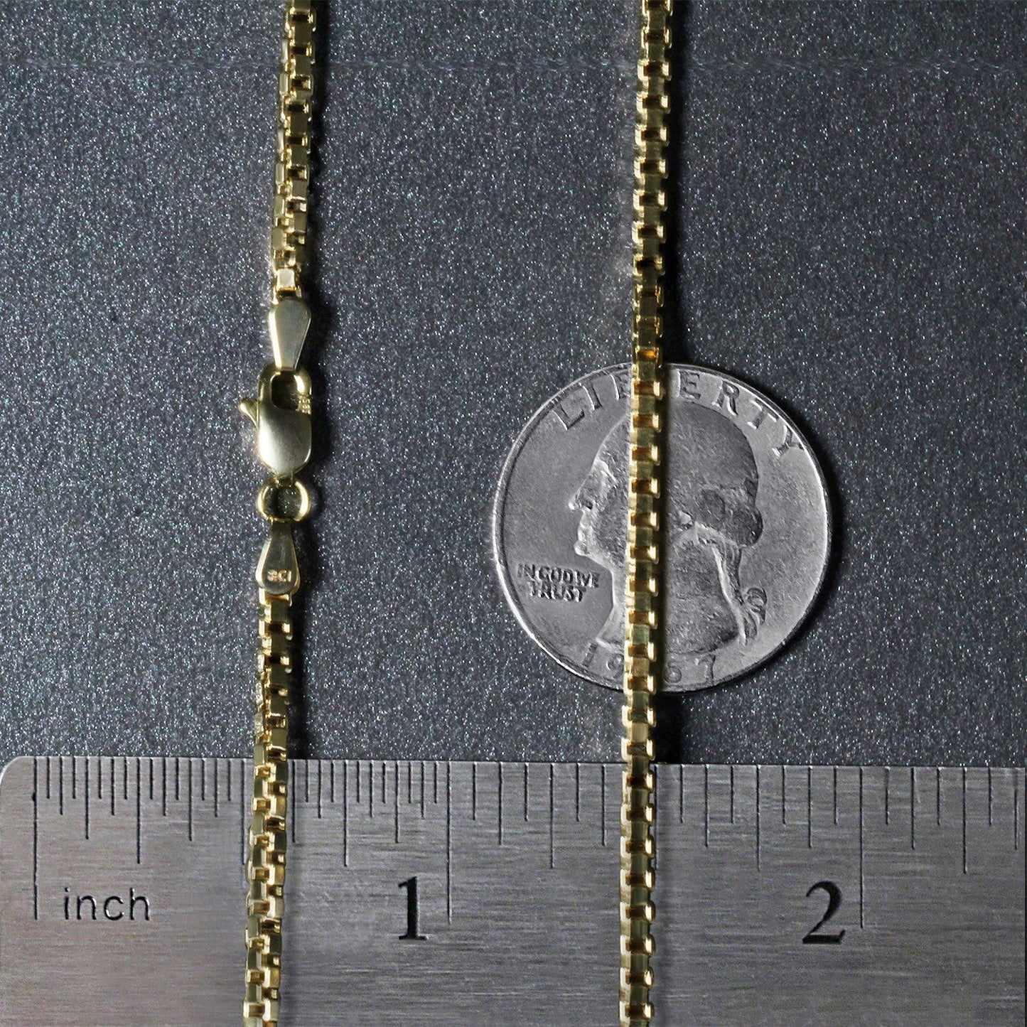 Cadena de Caja Semi Sólida de Oro Amarillo de 14k - 2.0mm