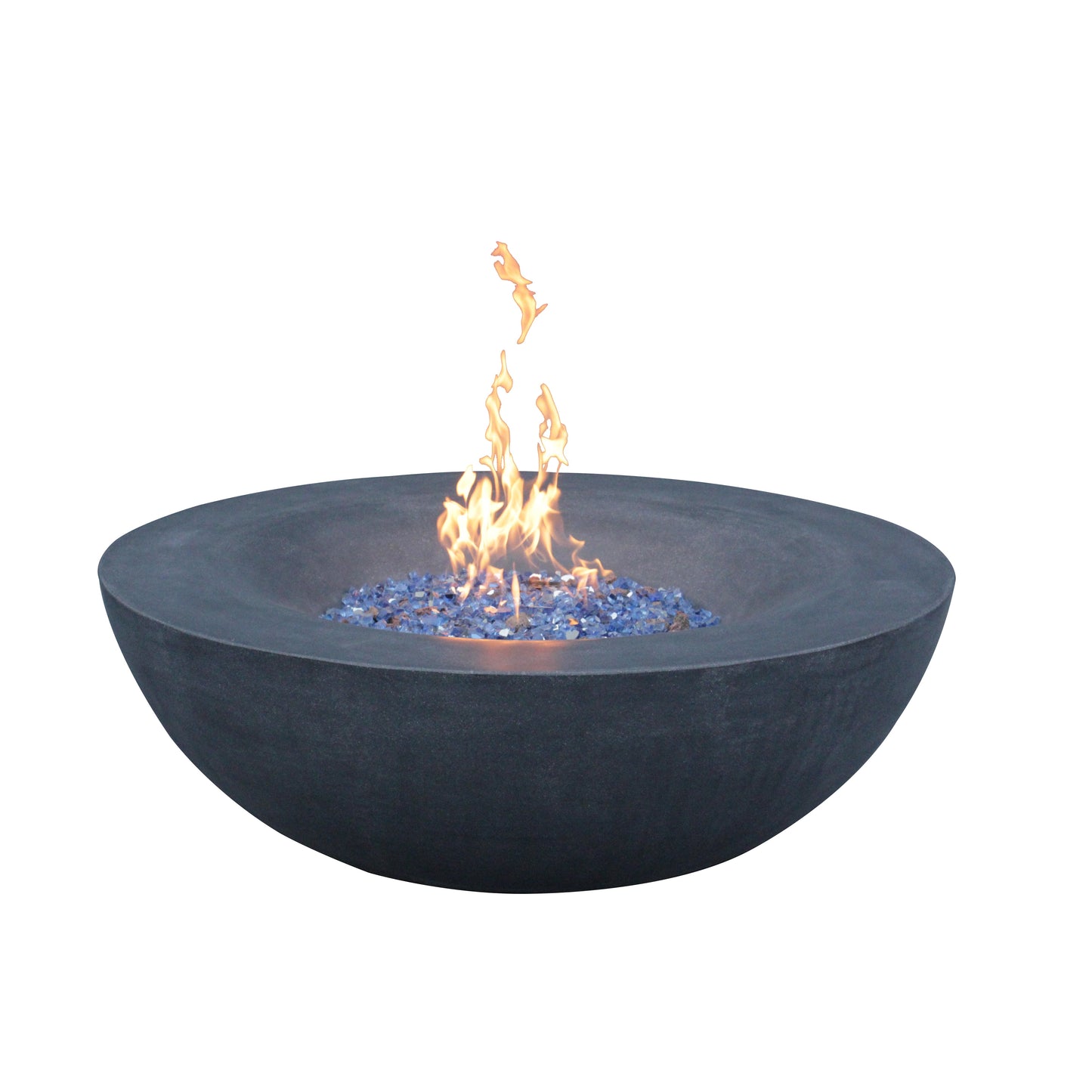 42 Inch Dark Gray Outdoor Concrete Propane Fire Pit Bowl
