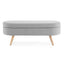 Ottoman Oval Storage Bench Rubber Wood Legs Grey(43.5"x16"x16") - Korvel