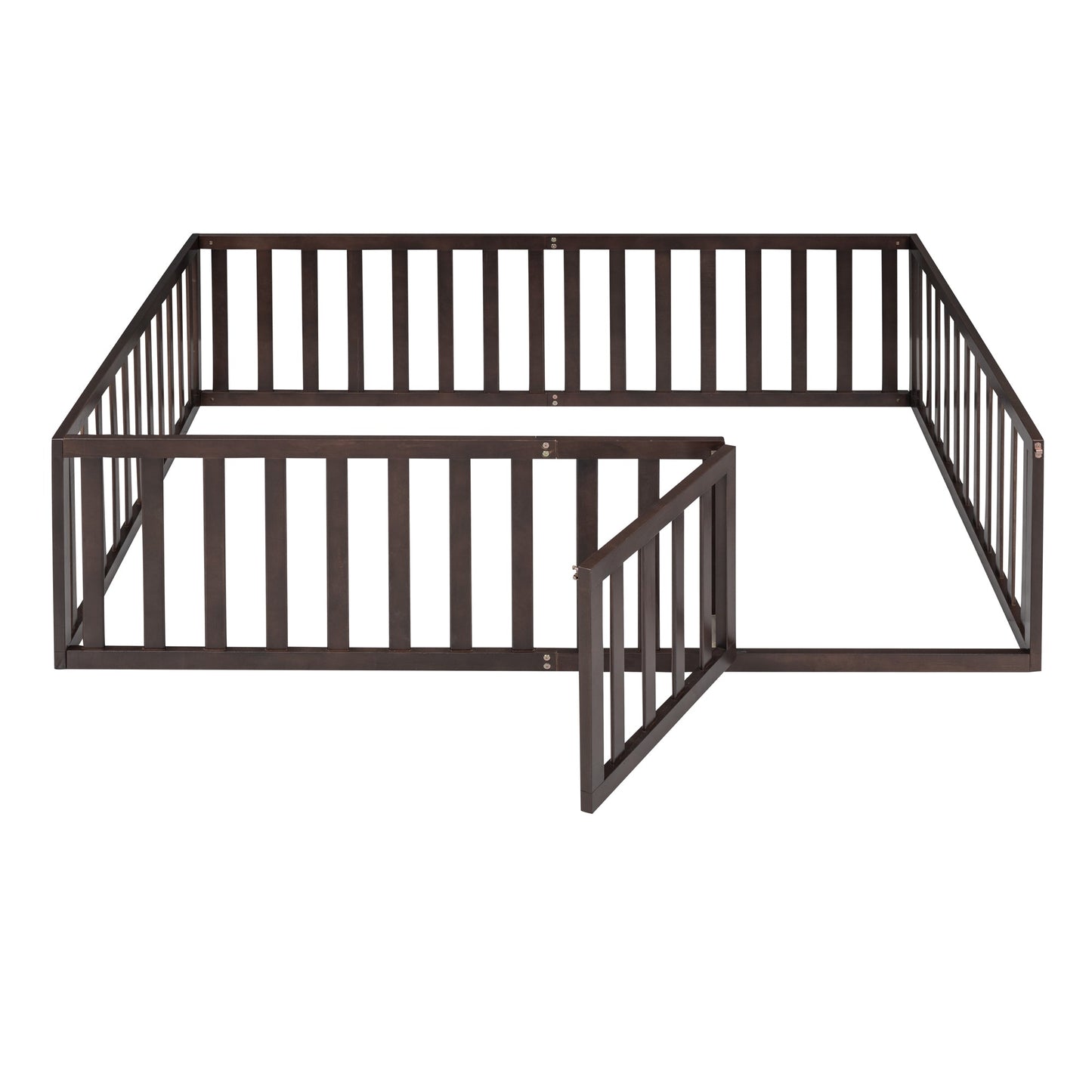 Full Size Wood Daybed Frame with Fence Walnut(OLD SKU:WF289662AAL) - Korvel