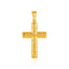 14k Yellow Gold Reversible Textured Cross Pendant