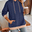 Sudadera con capucha a rayas suelta y casual