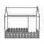 Cadre de lit en bois de taille twin avec clôture pour enfants - Gris