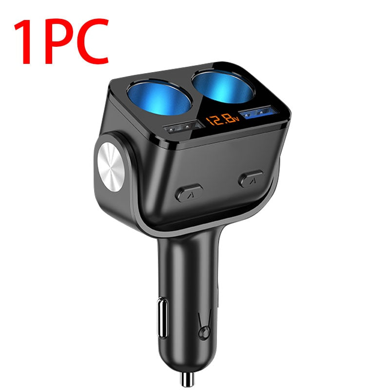 Car Cigarette Lighter Socket Splitter Charger Dual USB QC 3.0 Quick Charge 12V Auto Cigarette Lighter Sockets Power Adapter Plug - Korvel