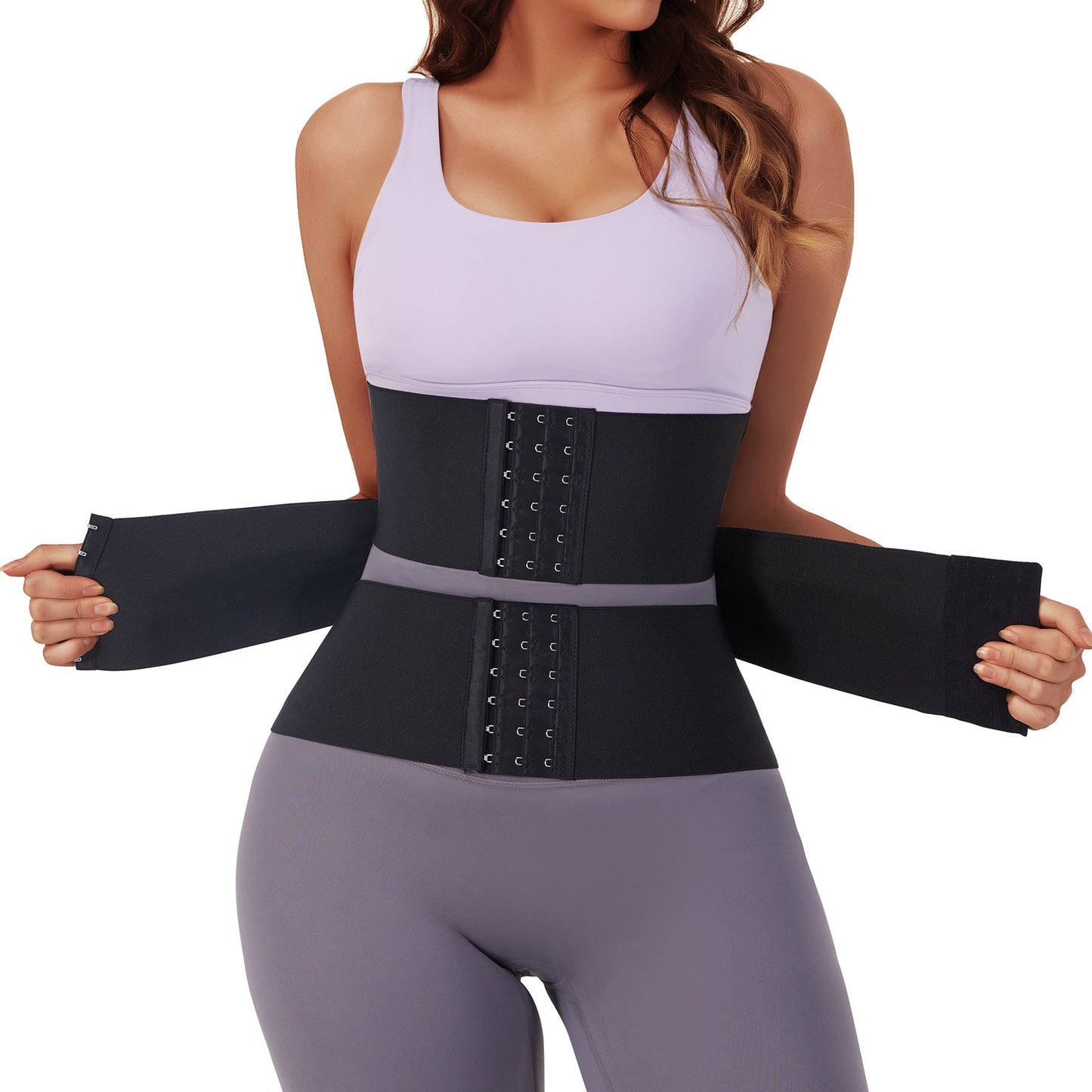Waist Trainer Sports Sweat Postpartum Body Sculpting Double Belt Buckle Abdominal Belt - Korvel