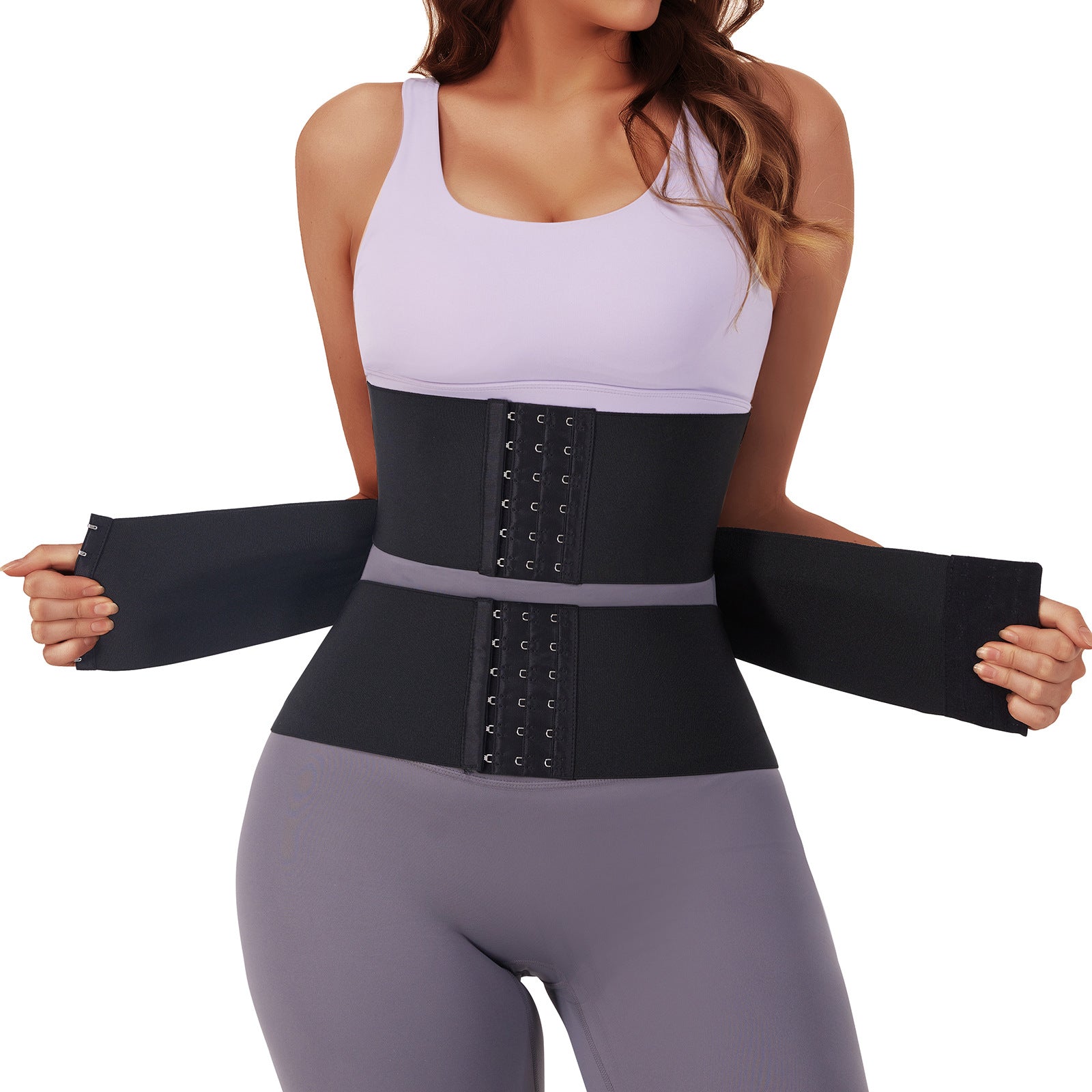 Waist Trainer Sports Sweat Postpartum Body Sculpting Double Belt Buckle Abdominal Belt - Korvel