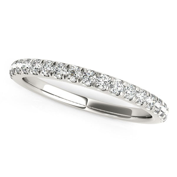 14k White Gold Pave Set Diamond Wedding Ring