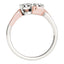 14k White and Rose Gold Two Diamond Curved Band Ring
