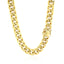 Chaîne Miami Cuban semi-solide en or jaune 14k de 10,5 mm