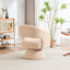 Fauteuil pivotant en tissu teddy nude