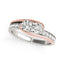 Anillo de Diamante de Dos Piedras en Oro Blanco y Rosa de 14k