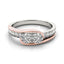 Anillo de Diamante de Dos Piedras en Oro Blanco y Rosa de 14k