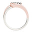 Anillo de Diamante de Dos Piedras en Oro Blanco y Rosa de 14k