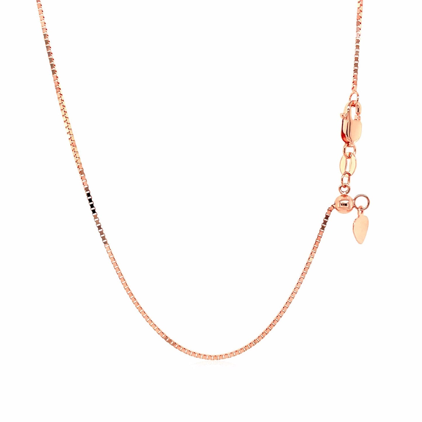 14k Rose Gold Adjustable Box Chain Necklace