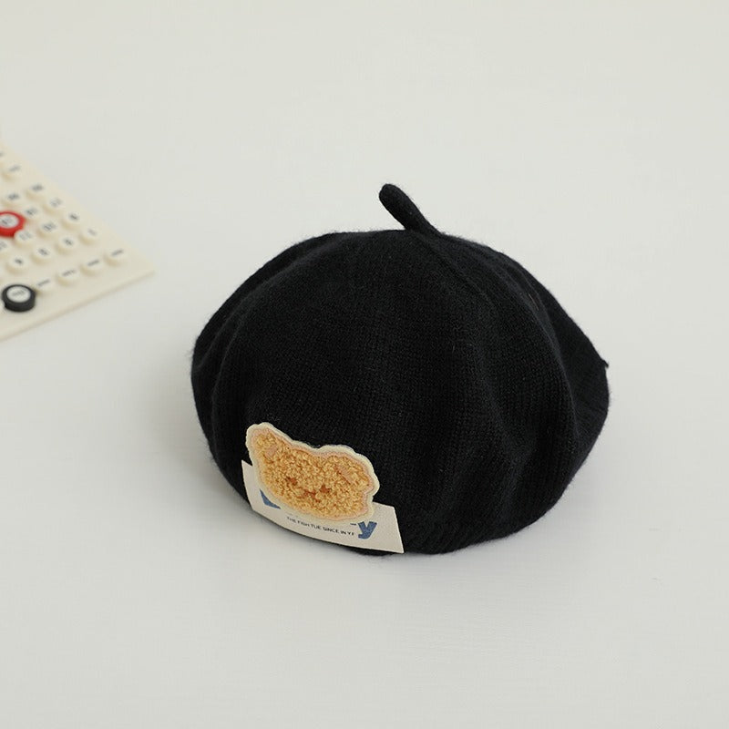 Gorro Beret de Oso Lindos para Bebés - Estilo Coreano de Pana