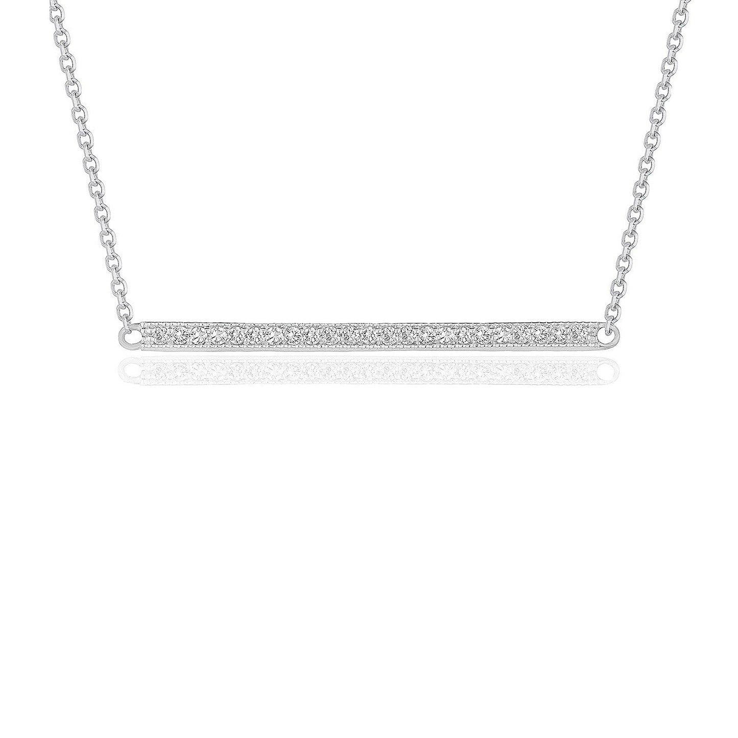 Colgante de Barra de Diamantes en Oro Blanco de 14k