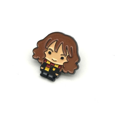 Harri Potter Wizard student Enamel Pin Brooches Cartoon Creative Metal Brooch Pins Denim Hat Badge Collar Jewelry - Korvel