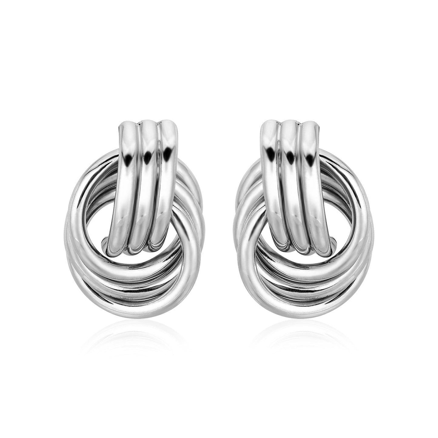 Polished Sterling Silver Love Knot Earrings