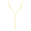 14K Yellow Gold Lariat Necklace with Paperclip Chain