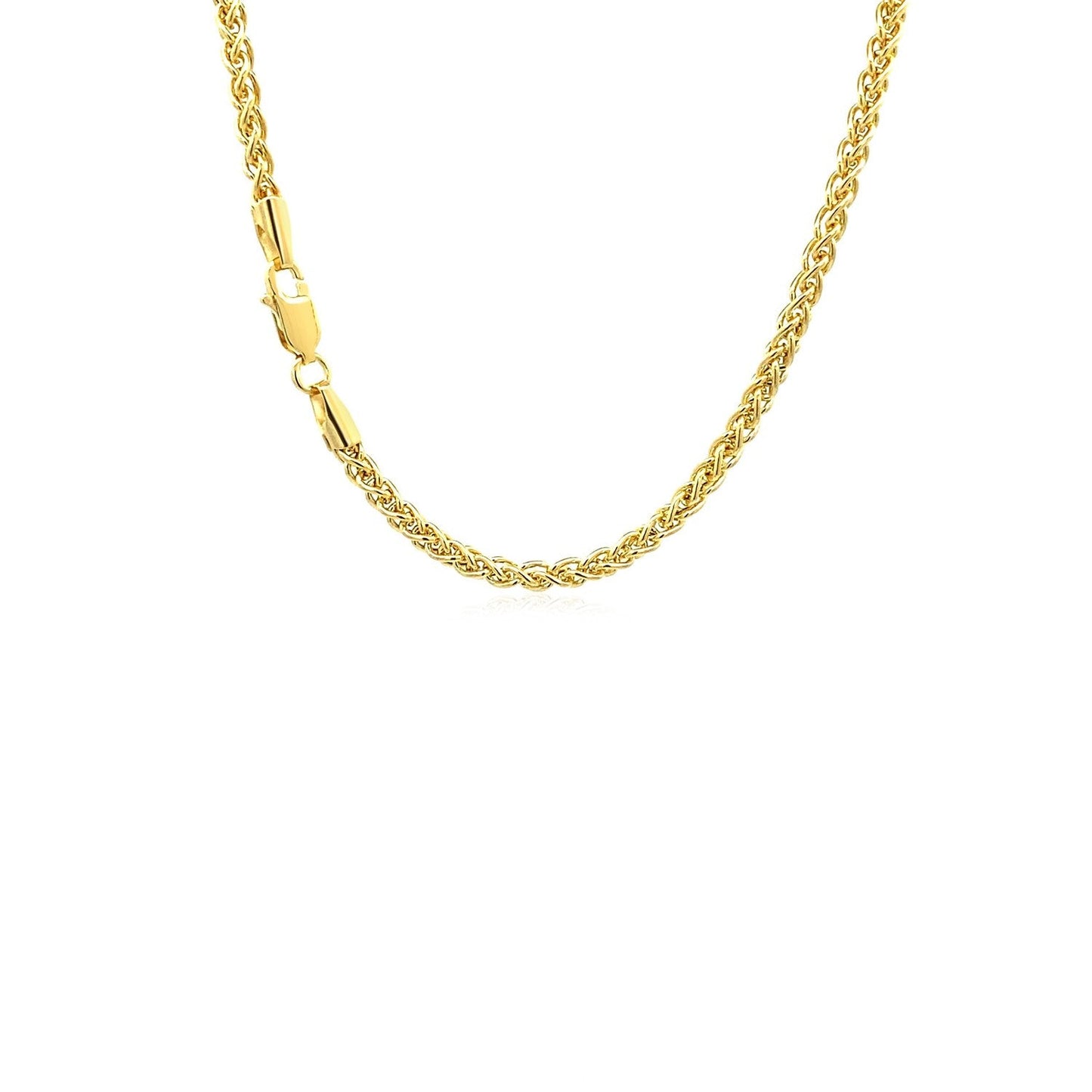 14k Yellow Gold Lightweight Wheat Chain Necklace