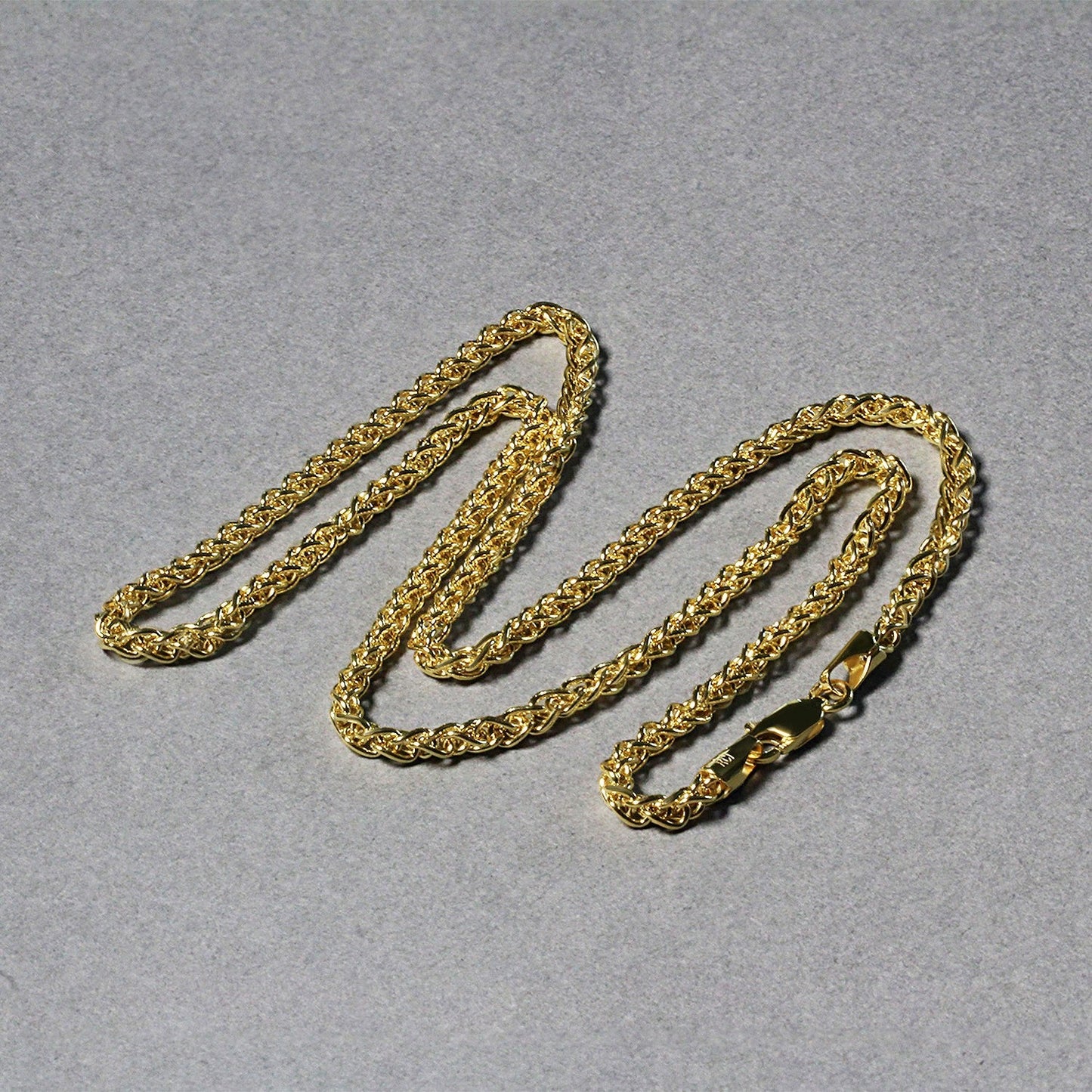 14k Yellow Gold Lightweight Wheat Chain Necklace