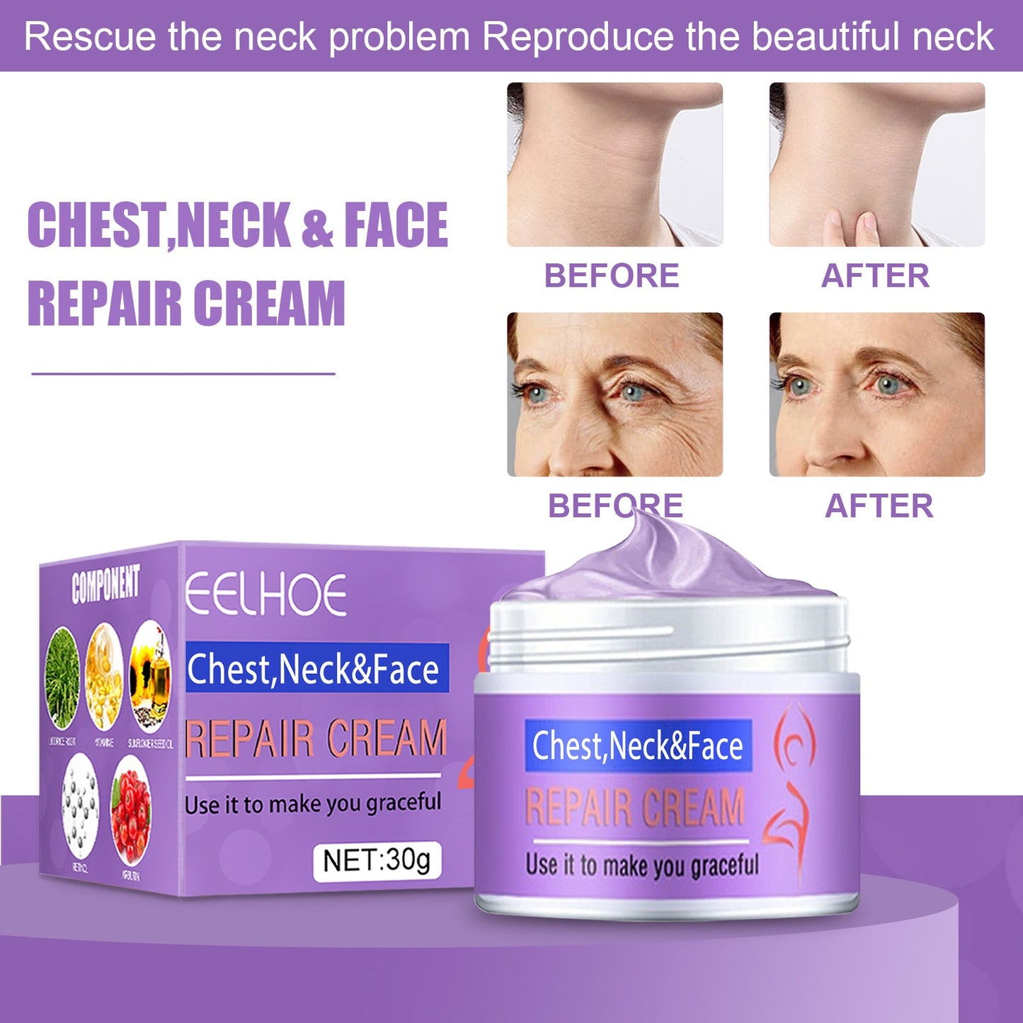 Crème pour le cou EELHOE pour raffermir et éclaircir la peau