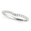 Bague de mariage en diamant avec pavé courbé en or blanc 14 carats