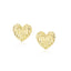 Boucles d'oreilles en or jaune 14k en forme de cœur gonflé avec des tailles de diamant