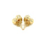 Boucles d'oreilles en or jaune 14k en forme de cœur gonflé avec des tailles de diamant