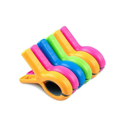 4/8-piece beach towel clips: for beach chairs, pool, cruise. Heavy-duty, strong, also works as clothes pins. - Korvel